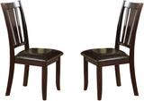 Simple Contemporary Set of 2 Side Chairs Brown Finish Dining Seating Cushion Chair Unique Design B01157357