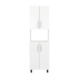 Linden 76,8" Tall Two Double Door Cabinet Kitchen Pantry with Hutch and Five Shelves, Microwave B200P286966
