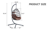 Heavy-Duty Iron Hanging Chair with Wicker Weave Single Person Swing for Indoor/Outdoor W2920P281902
