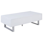 ZUN High Glossy White Storage Coffee Table B062P153833