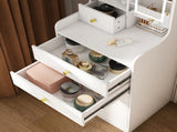 3-in-1 Dressing Table with LED Mirror & Stool - Compact Makeup Vanity with 4 Drawers, 55391704