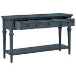 ZUN Classic Retro Style Console Table with Three Top Drawers and Open Style Bottom Shelf, Easy Assembly 41543820