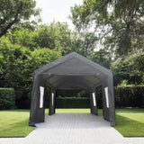 ZUN 10x20ft gazebo party tent heavy duty canopy carport outdoor portable garage grey 65721840