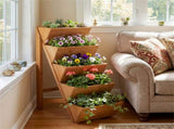 5-Tier Vertical Raised Garden Bed, Fir Wood Ladder Planter Stand for Vegetables Herbs Flowers 17183495
