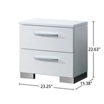 ZUN 2 Drawers Wooden Nightstand, Glossy White B016P252235