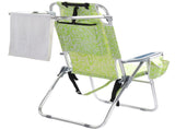 1 PCS Aluminum Beach Chair, 15 Inch Seat Height Yellow Tribal Pattern, 5-Position Adjustable 13954570