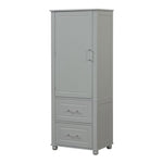 ZUN Tall Bathroom Storage Cabinet, Freestanding Storage Cabinet with Two Drawers and Adjustable Shelf, WF312728AAE