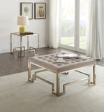 Beige and Champagne Cocktail Tufted Ottoman B062P209193