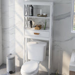 ZUN Over-the-Toilet Storage Cabinet White with one Drawer and 2 Shelves Space Saver Bathroom Rack W28227728