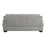 ZUN Plush Seating Comfortable Sofa 1pc Gray Textured Fabric Channel Tufting Solid Wood Frame Modern B011P214025