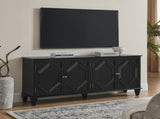 65.2" Mid Century Modern Sideboard Buffet Cabinet with Storage, Symmetrical Geometric Accent Coffee W1801P346229