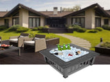 Portable Courtyard Metal Fire Pit with Accessories Black 52194990
