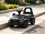 Black Police Truck Kids Sliding Car Push Ride On with Working PA System, Horn, Under-Seat Storage 06609334