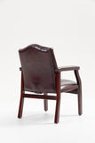 Leather Reception Guest Chairs W/Padded Seat and Arms Ergonomic Mid-Back Office Executive Side Chair W1333P338901