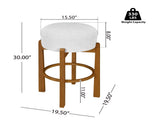 Vera Indoor Wooden Upholstered Barstool, Walnut Finish and Ivory Upholstery, Set of 2 N775P333869W