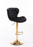 Set of 2 Bar Stools,with Chrome Footrest and Base Swivel Height Adjustable Mechanical Lifting Velvet W124946147