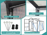 Newly marketed Gain height windproofaluminum greenhouse 6x6 FT Polycarbonate Greenhouse Raised Base 99440443