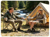 Folding Camping Chair, Heavy-Duty Metal Frame Portable Outdoor Chair with Cup Holder, Insulated 72175565