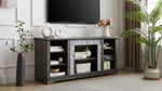 ZUN Mantel Stone TV Media Stand with with Faux Stacked Stone Surround, Modern Entertainment Console with W1758P187683