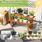 Double layered woody plant rack, staircase style flowerpot rack 71225288
