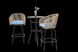 3pcs Outdoor Bar Set, Patio Bar Table and Chairs Set, Bar Height Patio Set - 2 x Swivel Bar Chairs , W640P256799