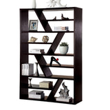 ZUN Gorgeous Contemporary Espresso Finish 1pc Display Shelf Solid wood Storage Books Zig-Zag Shelf B011P200244