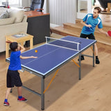5ft Mid-Size Tennis Foldable & Portable Ping Pong Set for Indoor Games with Net, 2 W1408P272363