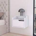 ZUN White Dual-Shelf Display Nightstand B062P175143