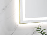 60 x 28 Inch LED Bathroom Mirror with Front and Backlight, Wall Mounted Vanity Mirror with Aluminum W2287P354881