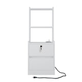 Nightstand with Charging Station, Smart Nightstand with Night Light, Modern Night Stand with W1321120064