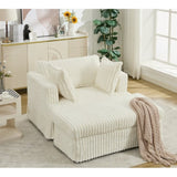 47.7'' Oversized Corduroy Chaise Longue with Ottoman, Deep Seat Reclining Chair Sofa, W1628P206066