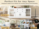 U-Style 58.3" Modern Buffet Sideboard with 4 Doors & 2 Drawers, Adjustable Shelves, Power Outlet, N711P437648K