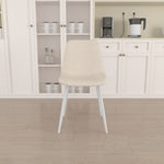 ZUN A set of 4 dining chairs, modern kitchen dining chair, linen padded chairs, and sturdy white metal 09502477