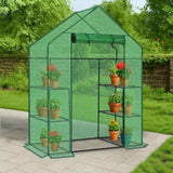 Mini Walk-in Greenhouse with PE Cover, 4-Shelf Indoor Outdoor Plant Gardening Green House for Garden 50711316