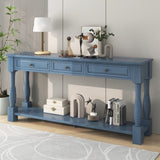 ZUN Console Table 63" Long Console Table with Drawers and Shelf for Entryway, Hallway, Living Room 60562639