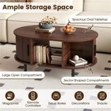 35.5 inch vintage coffee table with sliding slot door 59450856