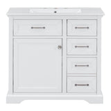 36" Bathroom Vanity Set with Ceramic Undermount Sink, 2 Tip-Out Drawers & Soft-Close Hinges, White W2896P318472