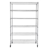 ZUN 6-Tier NSF Heavy Duty Adjustable Storage Metal Rack with Wheels/Leveling Feet & Shelf Liners Ideal 15636735