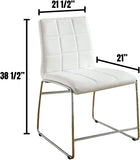 White Color Leatherette 2pcs Counter Dining Chairs Chrome Metal Legs Dining Room Counter B011136661