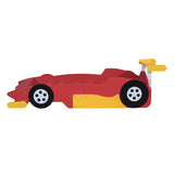 Twin Size Race Car-Shaped Platform Bed with Wheels,Red WF311965AAJ