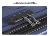 ABS Trolley Case 20in 24in 28in 3PCS Suitcase Set Vertical Striped Frosted Case Suitcase Navy Blue 72068211