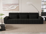 Modern Corduroy 3-Seater Sofa with 3 Throw Pillows, Deep Seat Couch with Soft Ribbed Upholstery and 71433336
