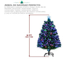 6ft Top With Stars PVC Material Fiber Optics 230 Branches Christmas Tree Green 41773139