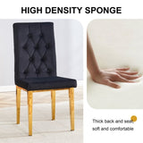 2 piece dining chairs.The gold metal legs complement the black velvet, showcasing a perfect blend of W1151131994