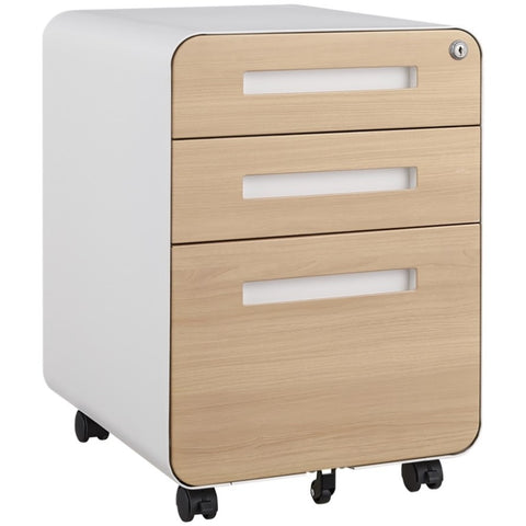 ZUN 3 Drawer Mobile File Cabinet Under Desk Office,Simple Style Versatile Storage Cabinet for W1247P145906