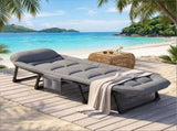 Patio Chaise Lounge Bed, Ergonomic Single Reclining Cot, Portable Heavy Duty Outdoor/Indoor 91892031