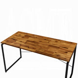 Metal Frame Writing Desk 1pc Wooden Home Office Furniture Oak and Black Finish Laptop Table B2741P326183