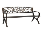 50in Butterfly Back Cross Feet Bronze Iron Bench 83878170