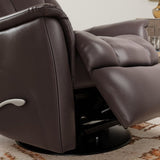 Global Home Swivel Glider Recliner with Manual Adjustable Headrest & Footrest In Faux Leather B339P323104