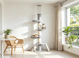 Adjustable Height Cat Tree 90.6-102.4 Inch Floor to Ceiling 5-Level Cat Tower with 3-Rod Support 66688005